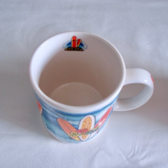 Hawaii Slippers Flop Flops Surf’s Up Surfboard Coffee Mug Set Beach Tea Souvenir - Picture 5 of 14